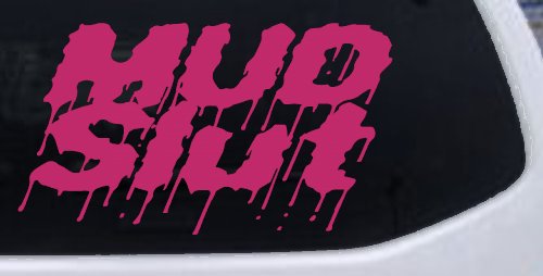 Mud Slut Off Road Car or Truck Window Decal Sticker (Hot Pink)