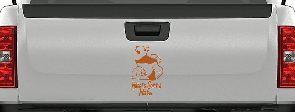 Haters Gonna Hate Panda Funny Car or Truck Window Decal Sticker (Nut Brown)