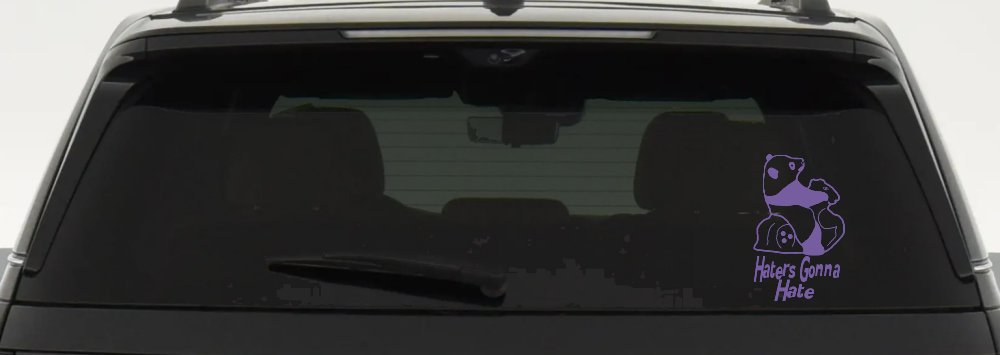Haters Gonna Hate Panda Funny Car or Truck Window Decal Sticker (Purple)