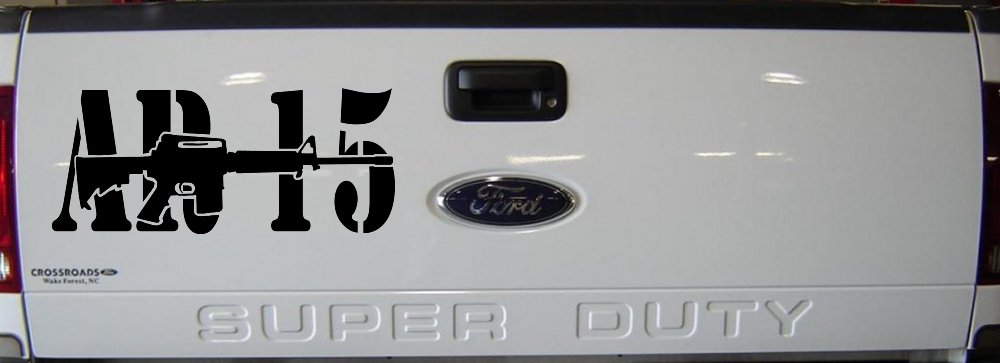 AR 15 Military Rifle With Gun Car or Truck Window Decal Sticker
