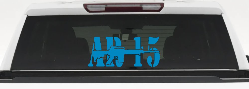 AR 15 Military Rifle With Gun Car or Truck Window Decal Sticker
