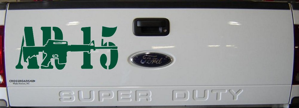 AR 15 Military Rifle With Gun Car or Truck Window Decal Sticker
