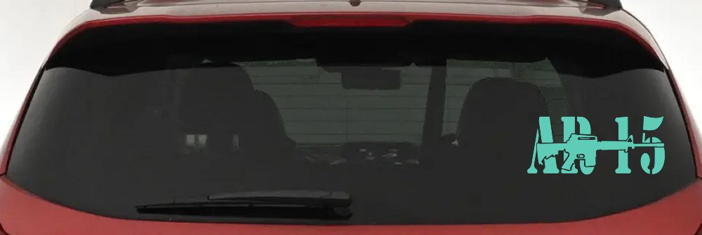 AR 15 Military Rifle With Gun Car or Truck Window Decal Sticker