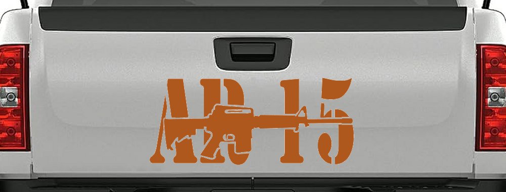 AR 15 Military Rifle With Gun Car or Truck Window Decal Sticker