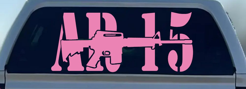 AR 15 Military Rifle With Gun Car or Truck Window Decal Sticker