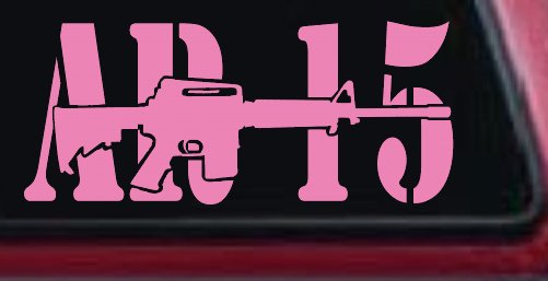 AR 15 Military Rifle With Gun Car or Truck Window Decal Sticker