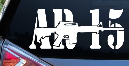 AR 15 Military Rifle With Gun Car or Truck Window Decal Sticker