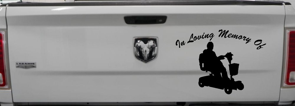 In Loving Memory Of With Handicap Scooter Car or Truck Window Decal Sticker (Black)