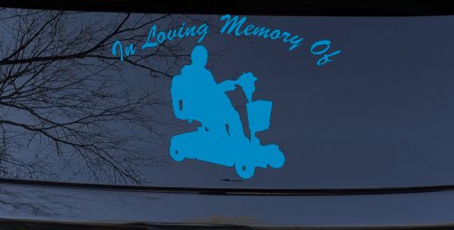 In Loving Memory Of With Handicap Scooter Car or Truck Window Decal Sticker (Blue)