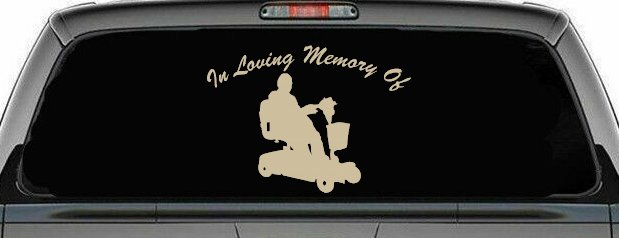 In Loving Memory Of With Handicap Scooter Car or Truck Window Decal Sticker
