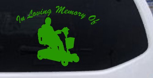 In Loving Memory Of With Handicap Scooter Car or Truck Window Decal Sticker (Lime)