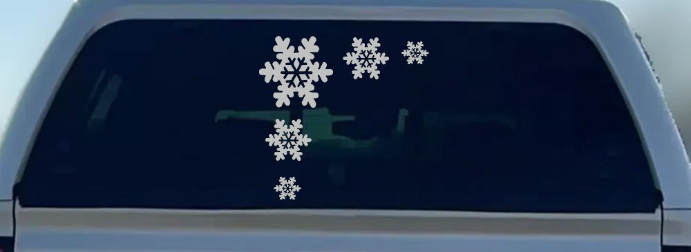 Snowflake Corner Design Car or Truck Window Decal Sticker (Light Gray)