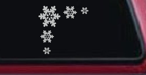 Snowflake Corner Design Car or Truck Window Decal Sticker (Light Gray)