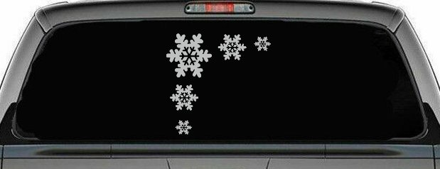 Snowflake Corner Design Car or Truck Window Decal Sticker (Light Gray)