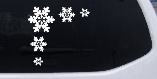 Snowflake Corner Design Car or Truck Window Decal Sticker (White)