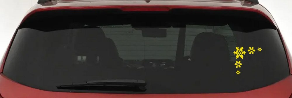 Snowflake Corner Design Car or Truck Window Decal Sticker (Yellow)