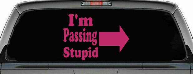 Im Passing Stupid Funny Car or Truck Window Decal Sticker