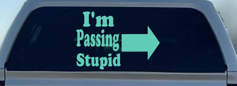 Im Passing Stupid Funny Car or Truck Window Decal Sticker