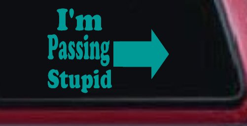 Im Passing Stupid Funny Car or Truck Window Decal Sticker