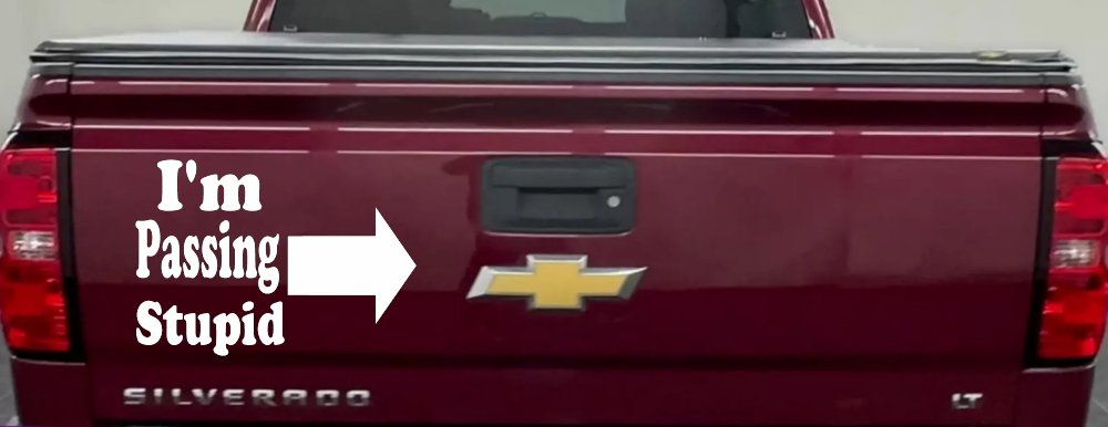 Im Passing Stupid Funny Car or Truck Window Decal Sticker