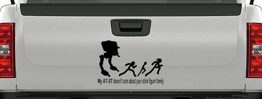 My AT ST Doesn't Care About Your Stick Family Car or Truck Window Vinyl Decal Sticker (Black)