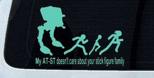 My AT ST Doesn't Care About Your Stick Family Car or Truck Window Decal Sticker (Mint)