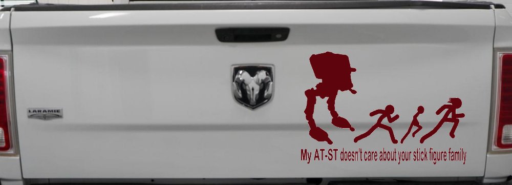 My AT ST Doesn't Care About Your Stick Family Car or Truck Window Decal Sticker (Purple Red)