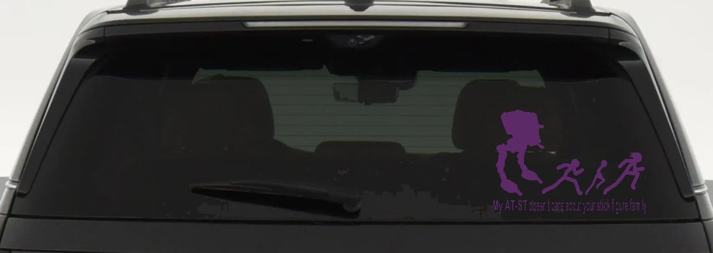 My AT ST Doesn't Care About Your Stick Family Car or Truck Window Decal Sticker (Violet)