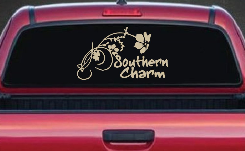 Southern Charm Flower Swirl Country Car or Truck Window Decal Sticker