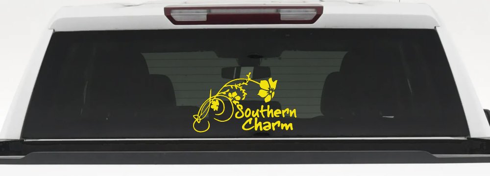Southern Charm Flower Swirl Country Car or Truck Window Decal Sticker