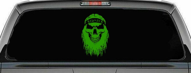 Redneck Skull Beard Car or Truck Window Decal Sticker