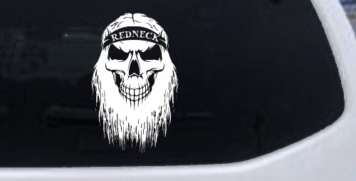 Redneck Skull Beard Car or Truck Window Decal Sticker