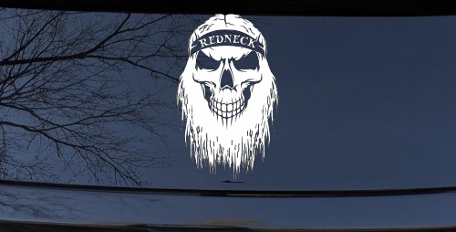 Redneck Skull Beard Car or Truck Window Decal Sticker