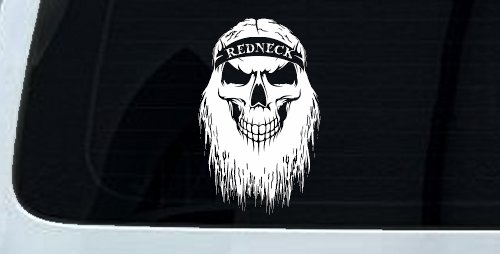 Redneck Skull Beard Car or Truck Window Decal Sticker