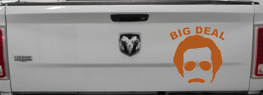 Big Deal Hair And Mustache Funny Car or Truck Window Decal Sticker (Nut Brown)