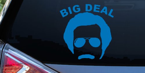 Big Deal Hair And Mustache Funny Car or Truck Window Decal Sticker (Sky Blue)