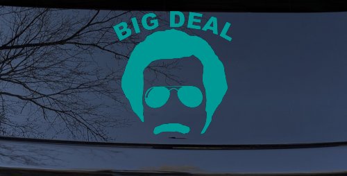 Big Deal Hair And Mustache Funny Car or Truck Window Vinyl Decal Sticker (Turquoise)