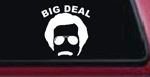 Big Deal Hair And Mustache Funny Car or Truck Window Decal Sticker (White)