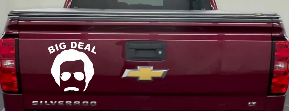 Big Deal Hair And Mustache Funny Car or Truck Window Decal Sticker (White)