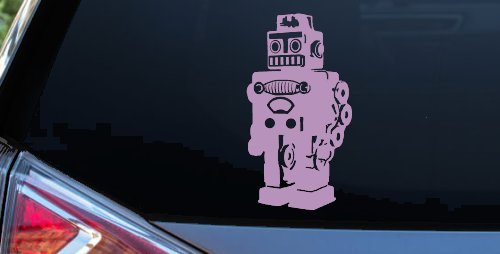 Retro Robot Sci Fi Car or Truck Window Decal Sticker (Lilac)