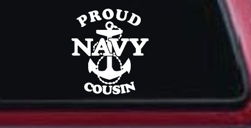 Proud Navy Cousin Military Car or Truck Window Decal Sticker