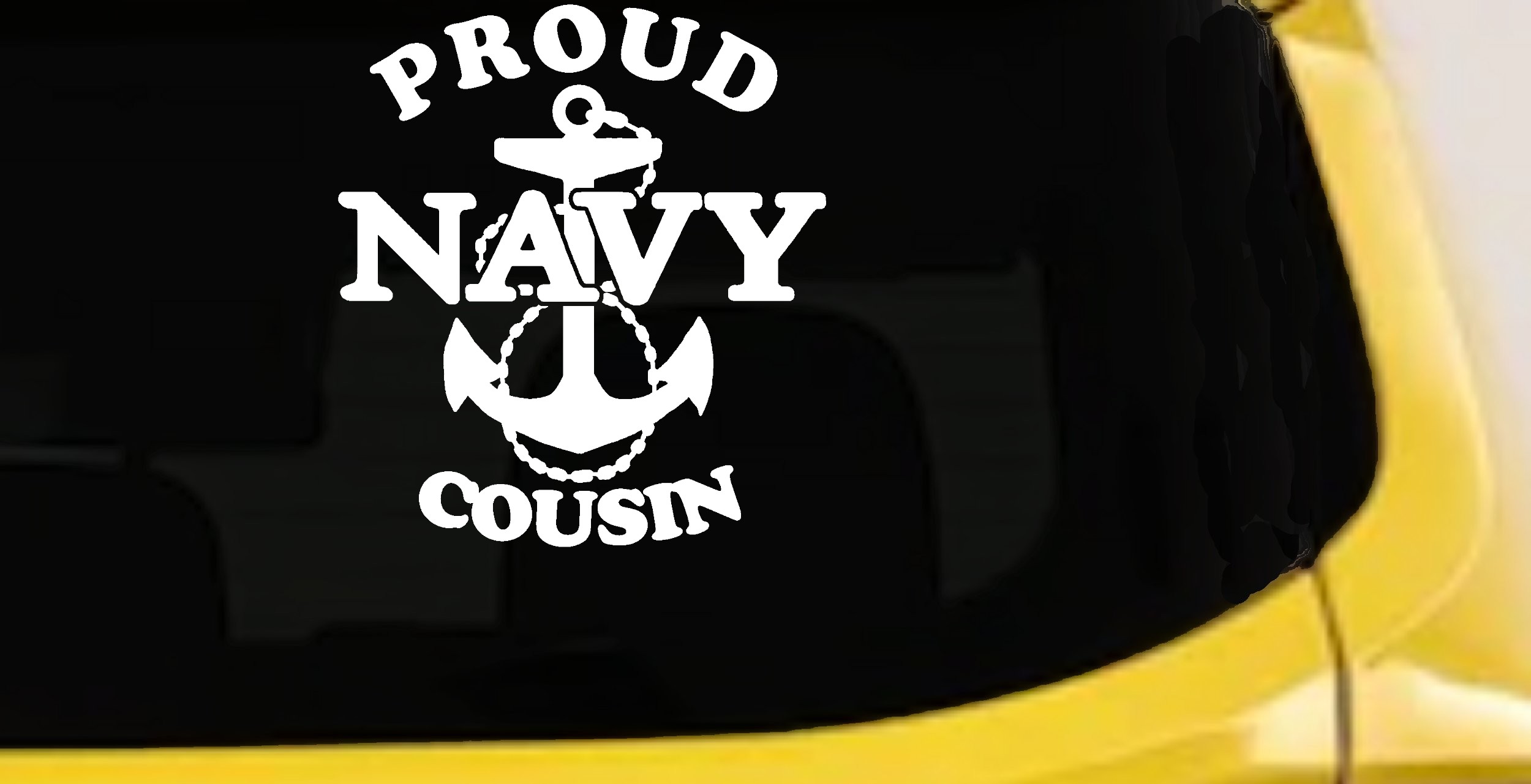 Proud Navy Cousin Military Car or Truck Window Vinyl Decal Sticker (White)