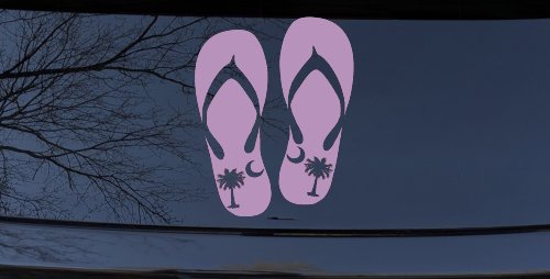 Palmetto Palm Tree And Moon Flip Flops Car or Truck Window Decal Sticker