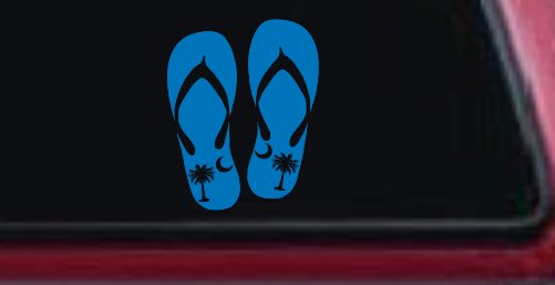 Palmetto Palm Tree And Moon Flip Flops Car or Truck Window Decal Sticker