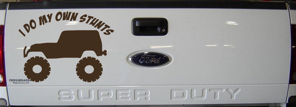 I Do My Own Stunts Jeep Off Road Car or Truck Window Decal Sticker