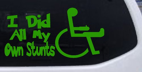 I Did All My Own Stunts Wheelchair Funny Car or Truck Window Decal Sticker