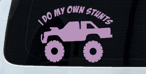 I Do My Own Stunts Truck Off Road Car or Truck Window Decal Sticker (Lilac)