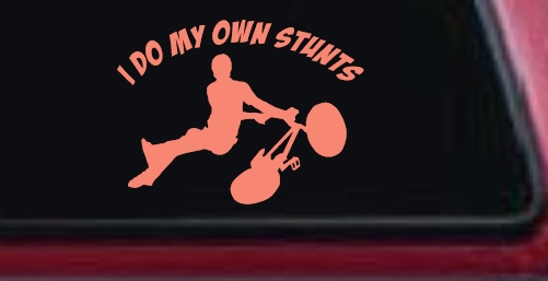 I Do My Own Stunts BMX Bike Tailwhip Moto Sports Car or Truck Window Decal Sticker