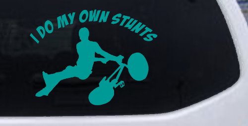 I Do My Own Stunts BMX Bike Tailwhip Moto Sports Car or Truck Window Decal Sticker