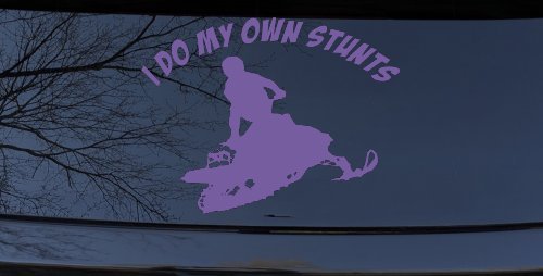 I Do My Own Stunts Snowmobile Moto Sports Car or Truck Window Decal Sticker